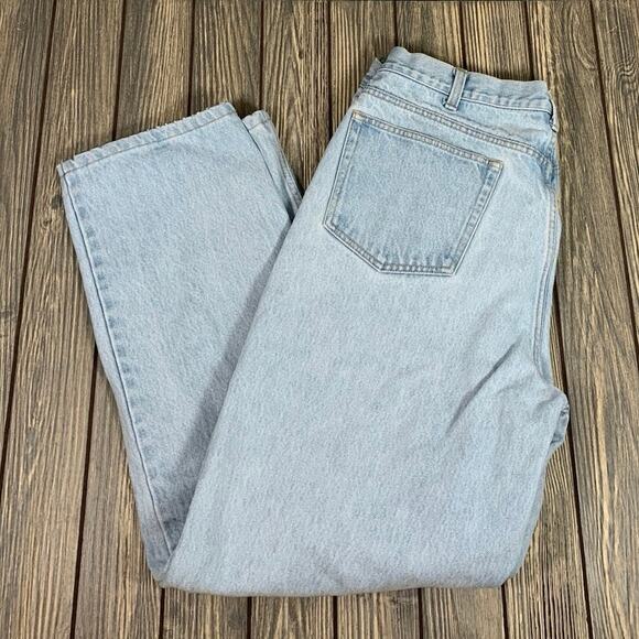 Lands End Women Light Wash Denim Jeans Leather Tag Regular Tapered Sz 37R - Picture 3 of 12